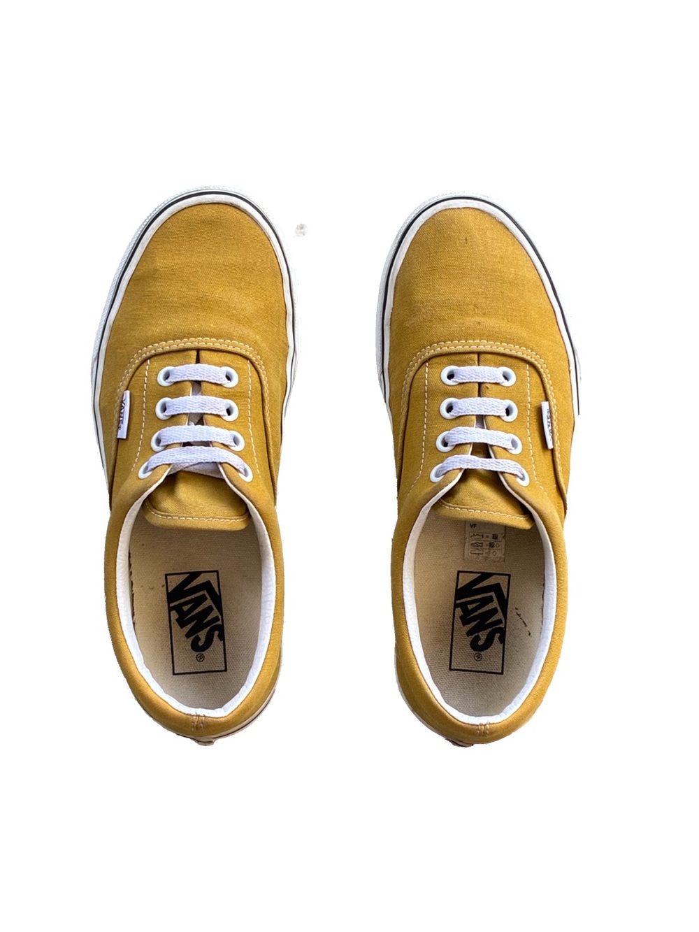 Vans Low-Top Canvas Sneakers in Mustard Yellow with White Trim | Size 7